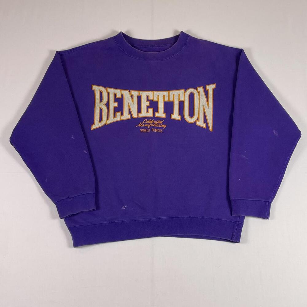 United Colors of Benetton Purple Crewneck M 90s